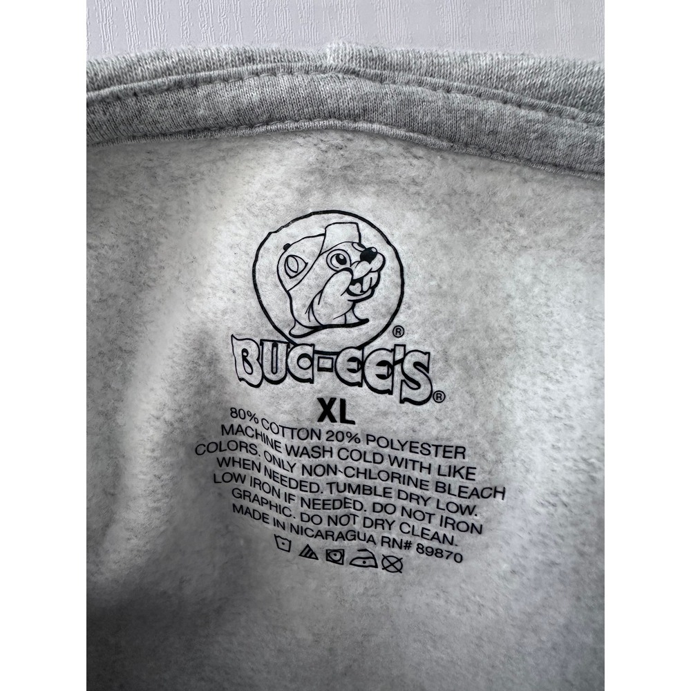 Buc-ee's Beaver Logo Pullover Hoodie Heather Gray XL Texas Travel Center Camp - Picture 5 of 5